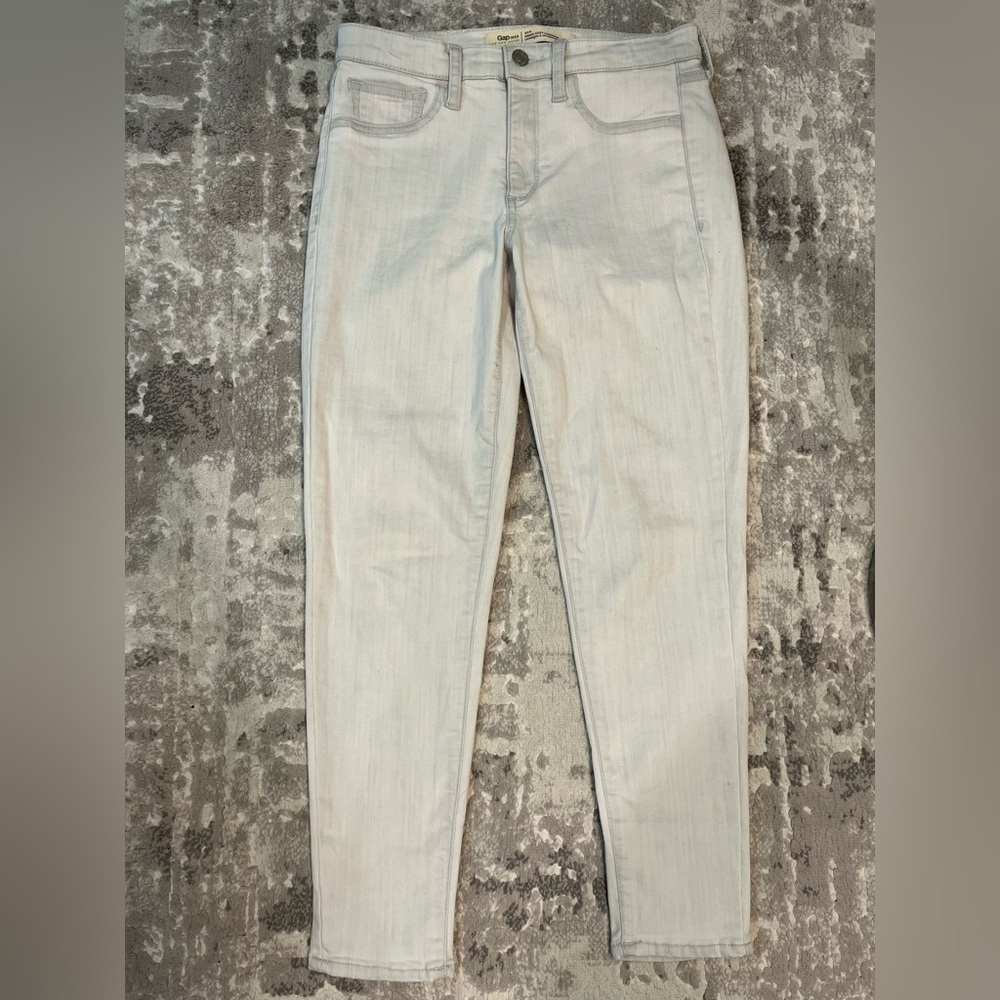 GAP 1969 Inner Cozy Leggings (Skinny) Light Grey Wash Denim Jeans - Size 28R